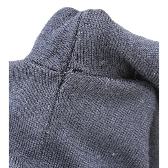 Sezane Jacob Sweater Jumper Navy Blue Long Sleeve Wool High Neck Buttons Size XS - Picture 7 of 11